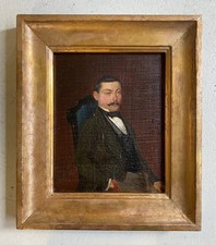 ANTICO DIPINTO OLIO TAVOLA RITRATTO MASCHILE NOBILUOMO G.B. Ceretti INTRA '800