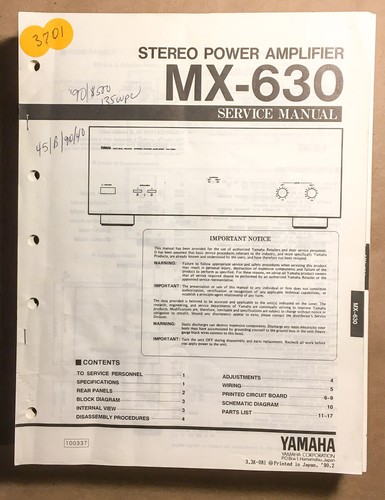 Yamaha 630 amplificatore - yamaha, mx-630