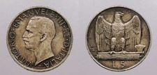 ITALY 1927-R 5 Lire Edge