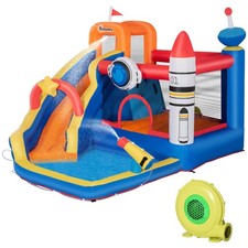 Outsunny Castello Gonfiabile per 3 Bambini in tessuto Oxford Multicolore