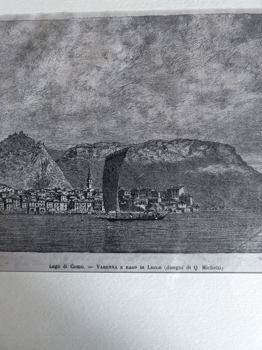 Stampa epoca lago como - d'epoca,