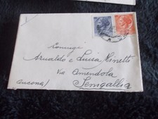 Busta d'epoca con francobolli Siracusana Turrita da 5 e 10 lire