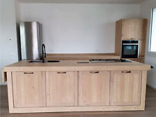 Cucina colonna + Isola INDUSTRIAL mod. ANGELA legno massello sbiancato SU MISURA