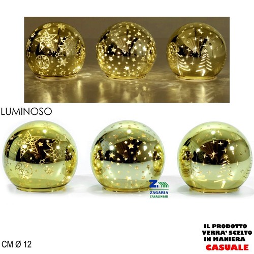 Palla vetro oro luminosa - oro,