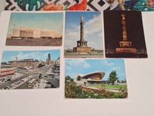 Lotto 5 cartoline a colori ANIMATE e monumenti Germania Berlino rare anni 60