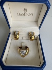 Parure Anello Ed Orecchini Damiani Oro 18kt E Diamanti 