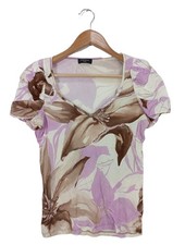 SONIA FORTUNA Maglia con scollo a V Donna Camicia Taglia IT 38 lilla-marrone