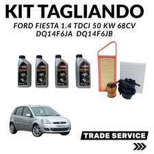 Kit Tagliando Ford Fiesta 1.4 Tdci 4 LT Ford Motorcraft 5w30 + 4 Filtri 50kw 68