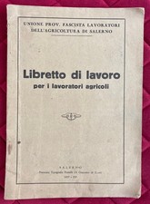 LIBRETTO DI LAVORO Lavoratori Agricoli 1937
