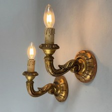 Coppia Lampade Applique Legno