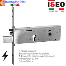 Serratura Elettrica Porta Metallo Reversibile ISEO a Infilare Cilindro Europeo