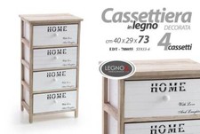 CASSETTIERA SALVASPAZIO SLIM LEGNO 4 CASSETTI CUCINA BAGNO SALOTTO H73*40*29 cm