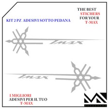 KIT 2 ADESIVI SOTTOPEDANA YAMAHA TMAX STELLA PER T-MAX 500 COLORE ARGENTO