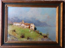 Dipinto olio su tavola Oscar Ricciardi " Marina di Sorrento ""