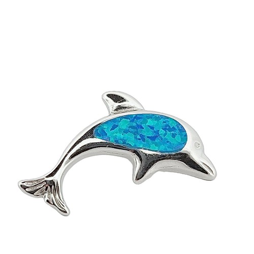 Ciondolo delfino opale blu - , in