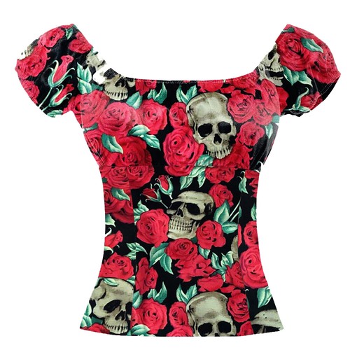Camicetta donna gotica teschio