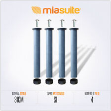 KIT 4 GAMBE PIEDI METALLO RICAMBIO 1 ATTACCO PER RETE ORTOPEDICA DOGHE IN FAGGIO