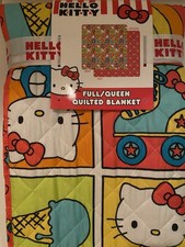Hello Kitty Coperta Trapuntata Regina Gelato Arcobaleno Pattini Colorati Reversibili