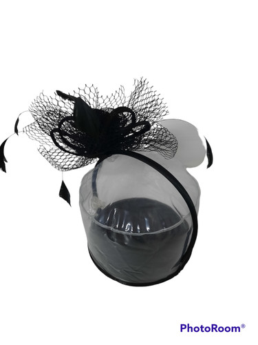 Black ceremony hair clip - black,