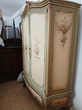 ARMADIO LACCATO VENEZIANO CON FIORI DIPINTI - 2 ANTE E 1 CASSETTO - 1940 EMILIA