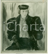 1934 MILANO Bernardino PALAZZI Ritratto di signora *Fotografia coeva del quadro