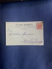 CARTOLINA BOLOGNA - PUBBLICITARIA ETTORE BRUNETTI AGENZIA TEATRALE - VIAGG.1902?