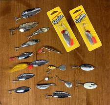 16 esche cucchiaio vintage Johnson Sprite, Little George, Slabs, Tony Accetta