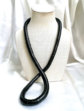 ANTICA COLLANA ETNICA TUBOLARE REALIZZATA CON DISCHI IN MATERIALE DI RECUPERO.