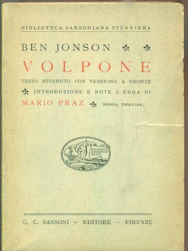 Volpone jonson ben sansoni - ben,