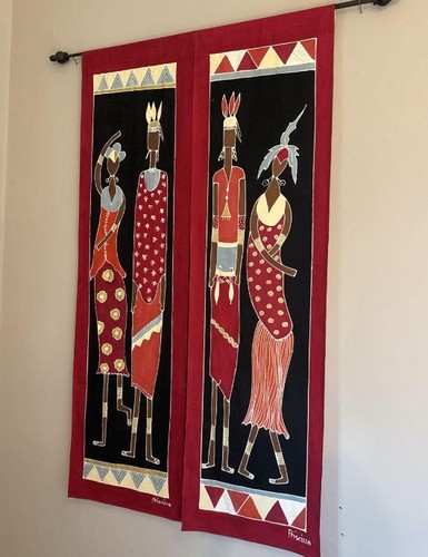 Coppia arazzi vintage africani