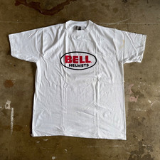 T-SHIRT CASCHI MOTO BELL VINTAGE ANNI 70 TAGLIA XL BIKER TEE HARLEY DAVIDSON 80s