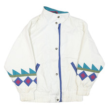 Giacca Zip Geometrica Bianca