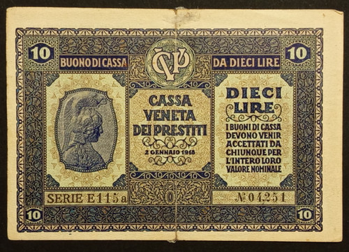 Lire 1918 bb - 10, buono