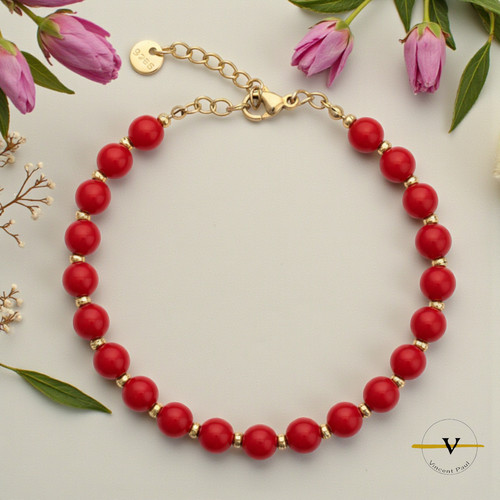 Bracciale donna corallo rosso - bracciale,