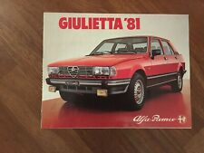 BROCHURE DEPLIANT GIULIETTA  '81 ALFA ROMEO AUTO CAR 