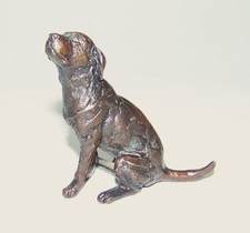 Bronze metal labrador figurine - metal,