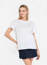 UF5261 Q9698 T SHIRT DONNA LIU JO MANICA CORTA MAGLIETTA WOMAN CON DECORAZIONI