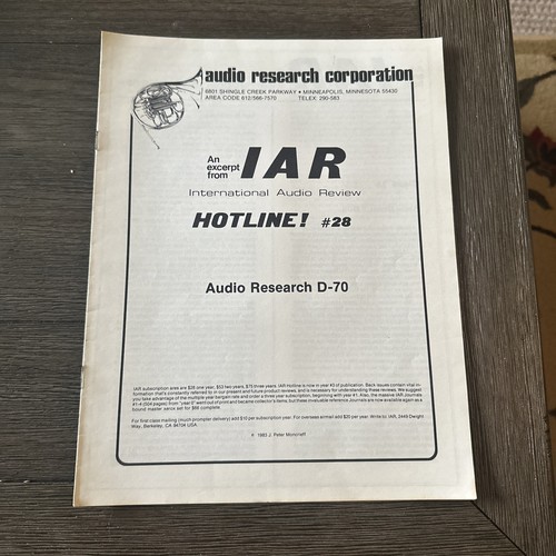 Audio research amplifier - audio, d-70