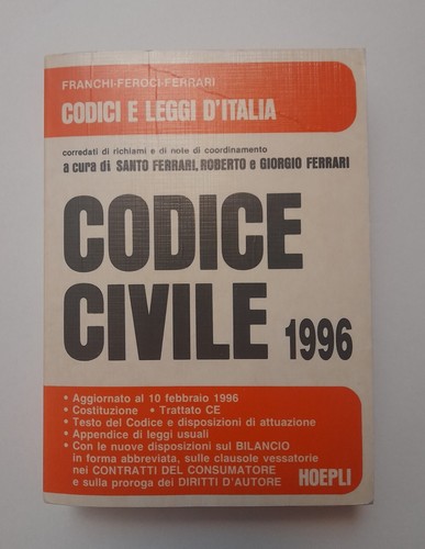 Libro codice civile 1996 - civile,