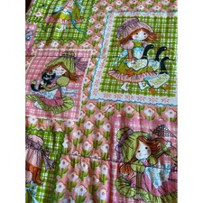 Sacco a pelo per bambini Holly Hobbie vintage anni 60. Patchwork rosa verde