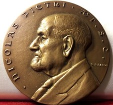 1963 MÉDAILLE BRONZE 68mm par Baron Nicolas  Pietri Ajaccio corse homme politiqu
