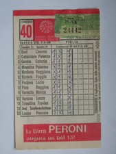 TOTOCALCIO SCHEDINA GIOCATA 1968 concorso 40 Calcio 