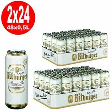 2 X Bitburger Pilsener 24X0,5L = 48 Lattine 4,8% Vol.Alc._MONOUSO