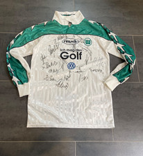 ⚽️VfL Wolfsburg reusch maglia home manica lunga 1996/97 + firmata taglia S da collezione