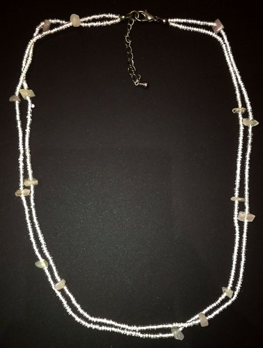 Collana perline vetro rosa - collana,