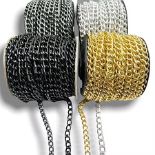 CATENA CON MAGLIE OVALI LISCE.  H 10 MM, LARGH 19MM, INTERNO 10 MM. (circa) 1MT.