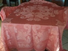 ANTICA COPERTA SOPRACOPERTA COPRILETTO LEGGERO SETA ROSA DAMASCATA ANNI 50 NUOVA