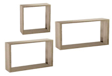 Set 3 Mensole Cubo Parete