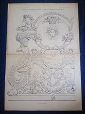 Poster stampa Arte italiana dec. 60x88 cm XIX sec Motivi settecenteschi francesi