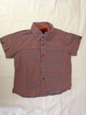 Camicia a maniche corte - colore grigio con disegni grigi - taglia 2/3 anni - 